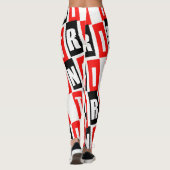 Leggings Trini Texte Fabuleux en Rouge Blanc Noir (Dos)