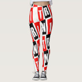 Leggings Trini Texte Fabuleux en Rouge Blanc Noir (Devant)
