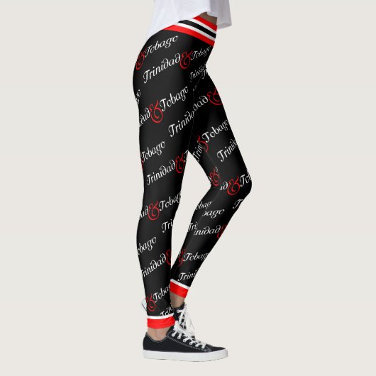 Leggings Trini / Trinidad & Tobago Patriotique - Noir (Droite)