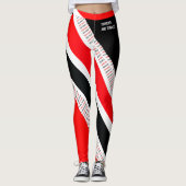 LEGGINGS TRINIDAD & TOBAGO RED WHITE & BLACK T&T PATRIOT (Devant)