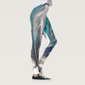 Leggings Trio en plumes bleu clair (Droite)