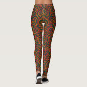 Leggings Trip fileté | Patchwork spirale psychédélique (Dos)