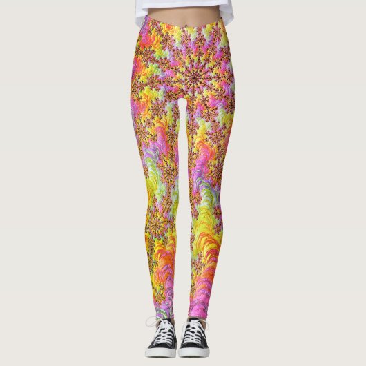 Leggings Tripant Groovy Funky Psychédélique Explosion Fract (Devant)