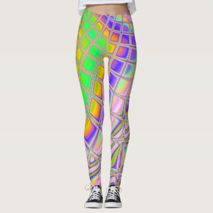 Leggings Tripante Groovy Vibrant Art Numérique Fractal Abst