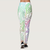 Leggings Trippy Boho Marbré coloré arc-en-ciel Abstrait (Dos)