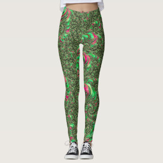 Leggings Trippy Funky Psychedelic Super Spiral Fractal Art