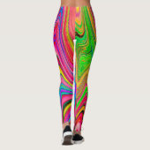 Leggings Trippy Jaune, Rouge et Bleu Art Super Abstrait (Dos)