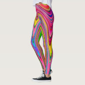 Leggings Trippy Jaune, Rouge et Bleu Art Super Abstrait (Gauche)