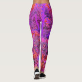 Leggings Trippy Magenta et Orange Jardin impressionniste (Dos)