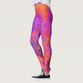 Leggings Trippy Magenta et Orange Jardin impressionniste (Gauche)
