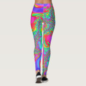 Leggings Trippy Retro Vibrant Neon Arc-en-ciel Fractal Art (Dos)