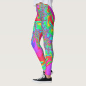 Leggings Trippy Retro Vibrant Neon Arc-en-ciel Fractal Art (Gauche)