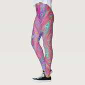 Leggings Trippy rose, Aqua et Magenta papillon Abstrait (Gauche)