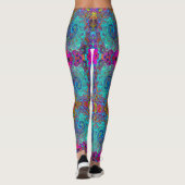 Leggings Trippy Sky Blue Abstrait Retro Liquid Swirl (Dos)