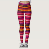 Leggings Trippy Stripes Bold Purple Psychedelic Glitchy (Devant)