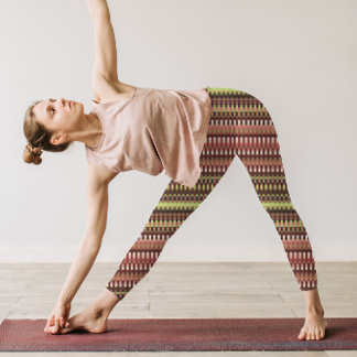 Leggings Trippy Stripes Couleurs Terre Cool Psychedélique
