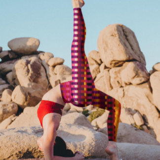 Leggings Trippy Stripes violet et rose Cool psychédélique