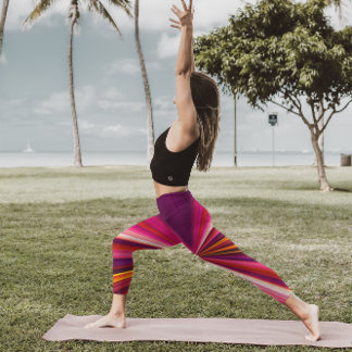 Leggings Trippy Stripes violet et rose Cool psychédélique