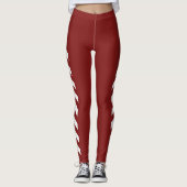 Leggings Trois guêtres rayées de rouges (Devant)