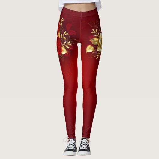 Leggings Trois Roses de bijoux (Devant)
