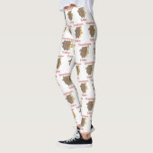 Leggings Trombone Tribe Brown Kitty Cat Pink Pattern (Gauche)