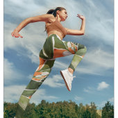 Leggings Tropcal Orange & Flowers Watercolor Pattern