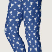 Leggings trophée de thème sportif symbole étoiles motif ble