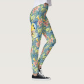 Leggings Tropical Blue Butterfly Exotic Flower Motif (Droite)