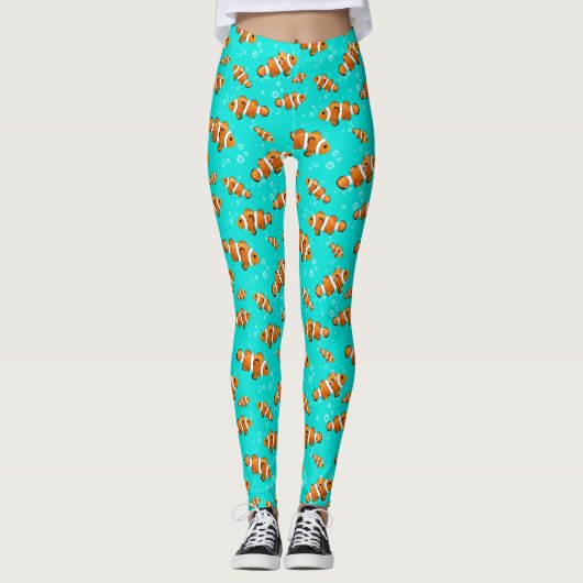 Leggings Tropical Clownfish & Bubbles Motif (Devant)