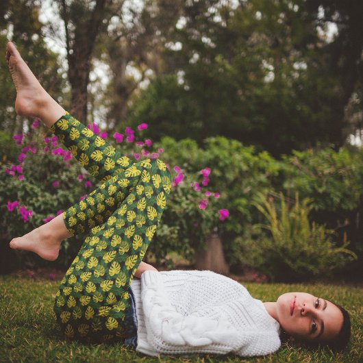 Leggings Tropical Exotic Feuille Motif naturel