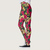 Leggings Tropical Florals and Hummingbird - Summer Botanica (Gauche)