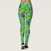 Leggings Tropical Green Yellow Beach Feuilles de la jungle (Dos)