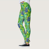 Leggings Tropical Green Yellow Beach Feuilles de la jungle (Gauche)