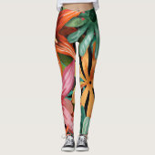 Leggings tropical/hawaïen/floral/fleur (Devant)