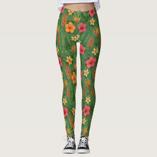 Leggings Tropical/Hawaii patterned floral (Devant)