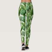 Leggings Tropical Leaves Green Botanical Pattern (Dos)