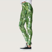 Leggings Tropical Leaves Green Botanical Pattern (Gauche)