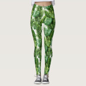 Leggings Tropical Leaves Green Botanical Pattern (Devant)