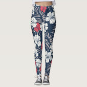 Leggings Tropical Pink and Navy Floral (Devant)