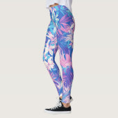 Leggings 🌺 Tropical Pink & Blue Floral Pattern - Fresh & V (Gauche)