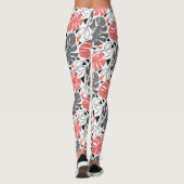 Leggings Tropical print monstera leaves scissors jungle exo (Dos)