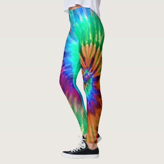 Leggings Tropical Rainbow Starburst Trendy Tie Dye (Gauche)