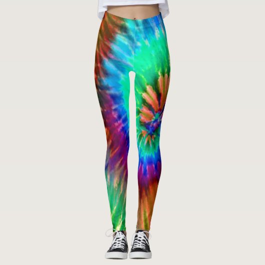 Leggings Tropical Rainbow Starburst Trendy Tie Dye (Devant)