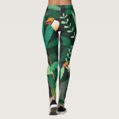 Leggings Tropical Sloth : Cartoon Motif sans couture (Dos)