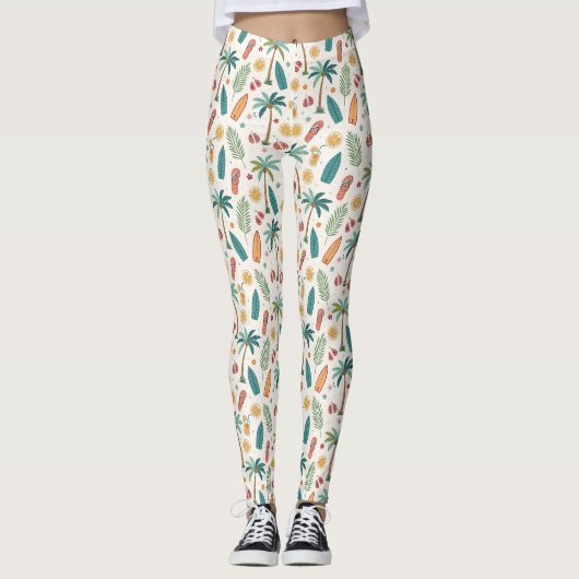 Leggings Tropical Summer Beach Pattern (1) (Devant)