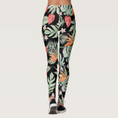 Leggings Tropiques foncées Imaginaire Fleur Foliage (Dos)
