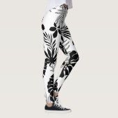 Leggings Tropiques Noires et Blancs : Nature Silhouettée (Droite)