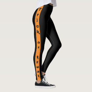Leggings Trou noir et orange ou traitement Halloween