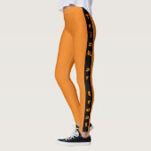 Leggings Trou noir et orange ou traiter Halloween Éffrayant (Gauche)