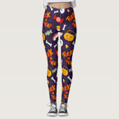 Leggings Trou ou traiter mignon Monstres Citrouilles Hallow (Devant)